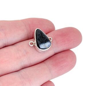 Vintage Sterling Silver 925 Druzy Quartz Jewelry Finding Joining Pendant